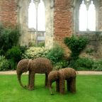 Willow Elephant Sculptures at The Bishop's Palace and Gardens, Wells