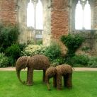 Willow Elephant Sculptures at The Bishop's Palace and Gardens, Wells