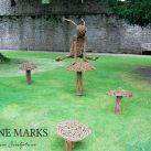 Willow Girl and Mushroom Sculptures at The Bishop's Palace and Gardens, Wells
