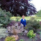 Elaine Marks and Peacock Willow Sculpture at The Bishop's Palace, Wells