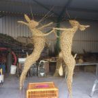 Willow Boxing Hares Sculptures