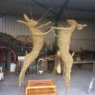 Willow Boxing Hares Sculptures